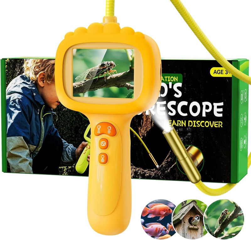 Ashfly Borescope Snake Camera with Light for Kids, Outdoor Educational STEM Toys, Science Gifts for 5 Year Old Boy, Camping Nature Activities, Best Birthday Gift for Boys, Girls Ages 4,5,6,7,8,9,10(Orange) - Image 1